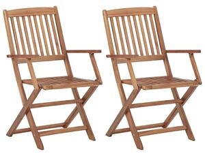 Składane krzesła ogrodowe, 2 szt., lite drewno akacjowe