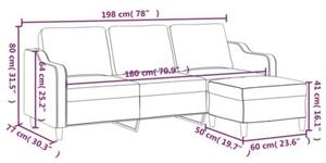 Sofa 3-osobowa, kremowa, 180 cm, tapicerowana tkaninÄ