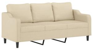 Sofa 3-osobowa, kremowa, 180 cm, tapicerowana tkaninÄ