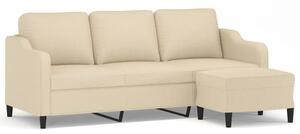 Sofa 3-osobowa, kremowa, 180 cm, tapicerowana tkaninÄ