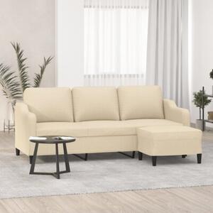 Sofa 3-osobowa, kremowa, 180 cm, tapicerowana tkaninÄ