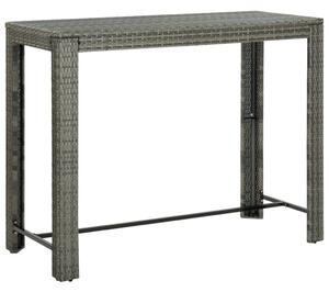 Ogrodowy stolik barowy, szary, 140,5x60,5x110,5 cm, rattan PE