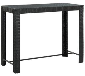 Ogrodowy stolik barowy, czarny, 140,5x60,5x110,5 cm, rattan PE