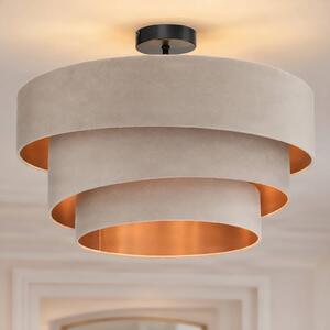 Lampa sufitowa Jusari Lindby, możliwość ściemniania, kremowy / amber, salon / jadalnia, tkanina / materiał / jedwab, nowoczesny