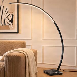 Lampa łukowa - lampa stojąca Kendra Lindby, możliwość ściemniania, czarny, salon / jadalnia, metal, nowoczesny