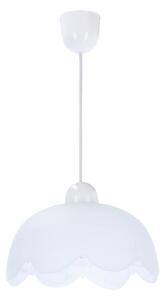 Biała lampa wisząca ze szklanym kloszem ø 25 cm Bratek – Candellux Lighting