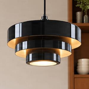 Lampa wisząca Tivra Lindby, możliwość ściemniania, czarny, salon / jadalnia, metal, vintage