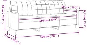 Sofa 3-osobowa, jasnoÅ¼Ã³Åta, 180 cm, tapicerowana tkaninÄ