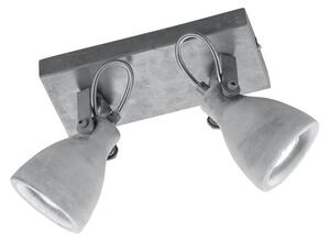 Szary kinkiet na 2 żarówki Trio Concrete, dł. 23 cm