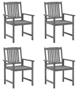 Krzesła ogrodowe z poduszkami, 4 szt., szare, drewno akacjowe