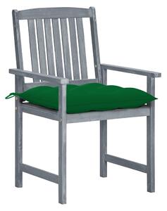 Krzesła ogrodowe z poduszkami, 2 szt., szare, akacjowe