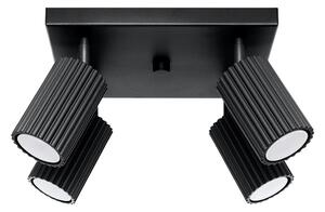 Czarna metalowa lampa punktowa ø 6,5 cm Gleam – Sollux