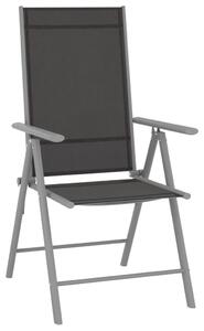 Składane krzesła ogrodowe, 2 szt., tkanina textilene, czarne