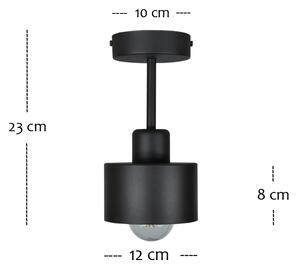 Lampa sufitowa czarna, spot sufitowy OME1010SC jednopunktowa E27 refle