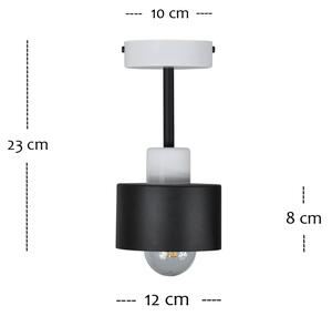 Lampa sufitowa biało-czarna, spot sufitowy OME1010WE jednopunktowa E27