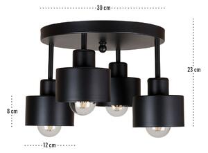 Lampa sufitowa czarna, reflektor 4OME3030SC czteropunktowa E27