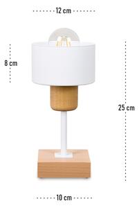 Lampka nocna stołowa DTI-WE10x10BU buk biała 1xE27
