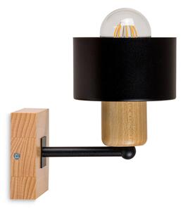 Czarny kinkiet LED WD-SC10x10BU jednopunktowy z litego drewna