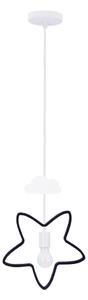 Czarno-biały żyrandol dziecięcy z metalowym kloszem Single – Candellux Lighting