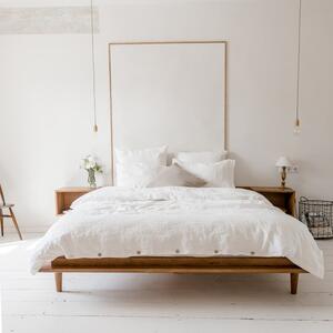Biała pościel jednoosobowa z mieszanki lnu 165x220 cm – Linen Tales