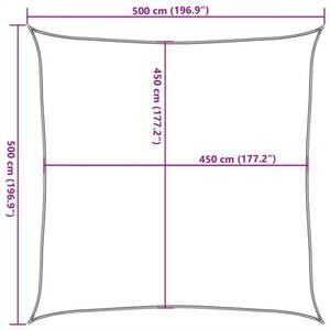 Żagiel przeciwsłoneczny, 160 g/m², biały, 5x5 m, hdpe