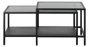 Czarne szklane stoliki zestaw 2 szt. 60x60 cm Bronco – Unique Furniture