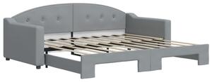 Sofa rozsuwana, jasnoszara, 90x190 cm, tkanina