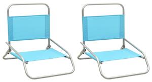 Składane krzesła plażowe, 2 szt., turkusowe, obite tkaniną