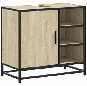 Szafka pod umywalkę łazienkową sonoma oak 65x33x60 cm drewno klejone