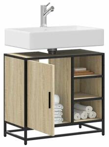 Szafka pod umywalkę łazienkową sonoma oak 65x33x60 cm drewno klejone