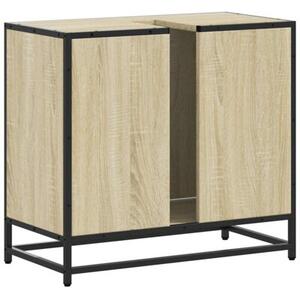 Szafka pod umywalkę łazienkową sonoma oak 65x33x60 cm drewno klejone