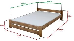 Łóżko Emily 160 x 200 cm, dąb Stelaż: Ze stelażem listwowym elastycznym, Materac: Bez materaca