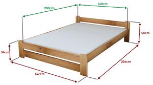 Łóżko Emily 160 x 200 cm, olcha Stelaż: Ze stelażem listwowym elastycznym, Materac: Bez materaca