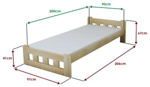 Łóżko Naomi podwyższone 90 x 200 cm, sosna Stelaż: Ze stelażem listwowym elastycznym, Materac: Bez materaca