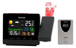 Sencor Sencor - Stacja pogodowa z kolorowym wyświetlaczem LCD, budzikiem i projekcją 2xAA FT0118