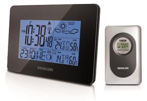 Sencor Sencor - Stacja pogodowa z LCD wyświetlaczem i budzikiem 3xAA czarna FT0116
