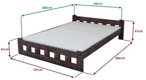 Łóżko Naomi podwyższone 120 x 200 cm, orzech Stelaż: Ze stelażem listwowym elastycznym, Materac: Bez materaca