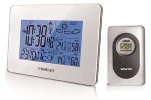 Sencor Sencor - Stacja pogodowa z LCD wyświetlaczem i budzikiem 3xAA biała FT0117