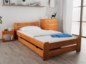 Łóżko Laura 80 x 200, olcha Stelaż: Ze stelażem listwowym elastycznym, Materac: Bez materaca