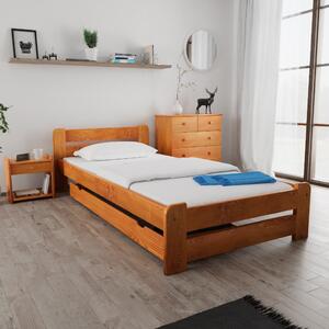Łóżko Laura 90 x 200 cm, olcha Stelaż: Ze stelażem listwowym elastycznym, Materac: Bez materaca