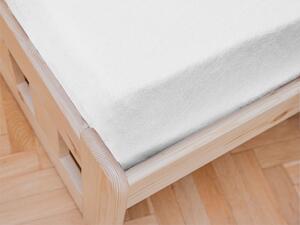 PrzytulneMieszkanie.pl Jersey białe prześcieradło 90 x 200 cm Waga (gęstość włókien): Lux (160 g/m2)