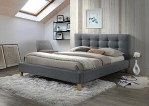 Łóżko tapicerowane TEXAS 160 x 200 cm szare