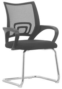 Wspornikowe krzesło biurowe, czarne, siateczkowe