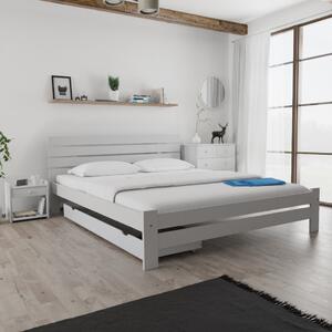 Łóżko PARIS podwyższone 180x200 cm, białe Stelaż: Ze stelażem listwowym elastycznym, Materac: Bez materaca