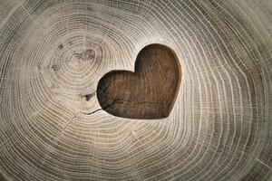 Tapeta symbol miłości na drewnie