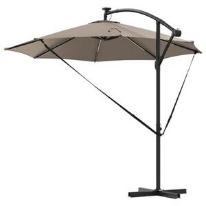 Parasol ogrodowy z obrotem 360° i oświetleniem LED - ciemnoszary