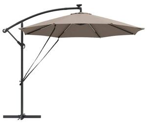 Parasol ogrodowy z obrotem 360° i oświetleniem LED - ciemnoszary
