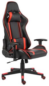 Obrotowy fotel gamingowy, czerwony, PVC