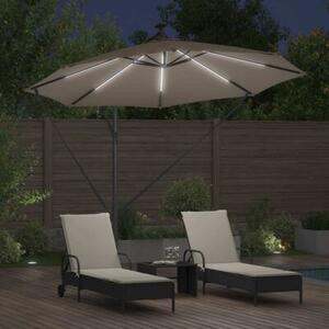 Parasol ogrodowy z obrotem 360° i oświetleniem LED - ciemnoszary