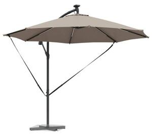 Parasol ogrodowy z obrotem 360° i oświetleniem LED - ciemnoszary
